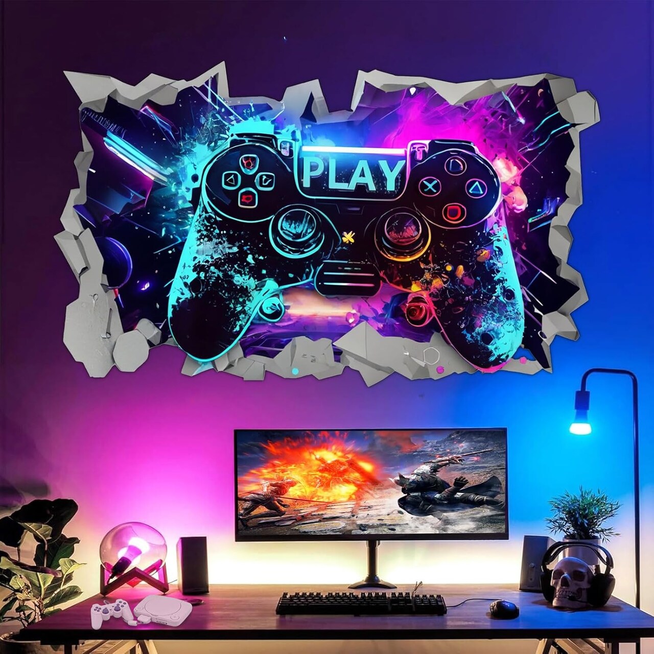 3D Game Wall Decals: Gaming Room Wall Stickers for Game Lover(3d Video Game Wall Decals)